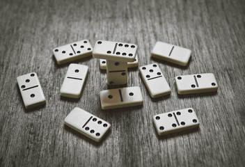 domino pieces on the gray