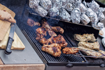 Barbecue pork medalion and chicken