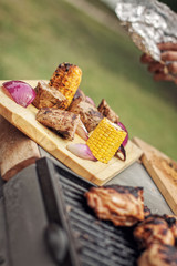 Barbecue pork medalion and chicken