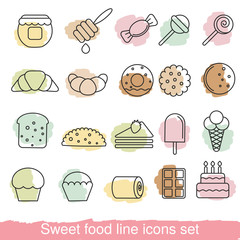 dessert and sweet icon set