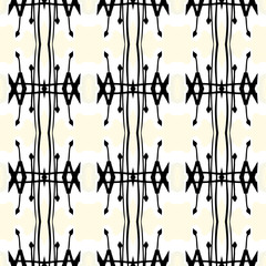 Geometric art deco pattern with thick black lines