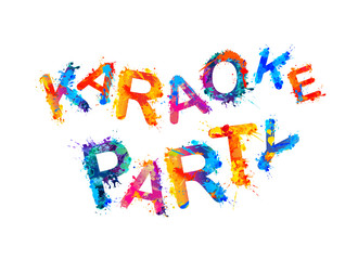 Karaoke party. Splash paint
