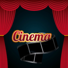 cinema stage and  film tape. colorful design. vector illustration