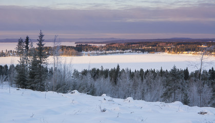 Winter landscape. Vuokatti. Finland