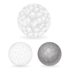 Geometric Design low Polygonal Sphere Template Abstract Background Vector Illustration