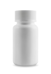 Blank Medicine bottle, isolated on white background.