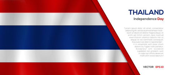 Thailand flag waving vector illustration