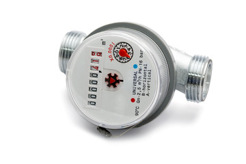 meter water close-up isolated on white background