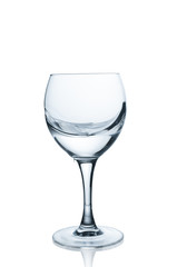Glass with clear water on white background
