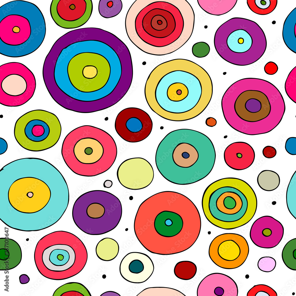 Aufkleber funny circles colorful, seamless pattern for your design