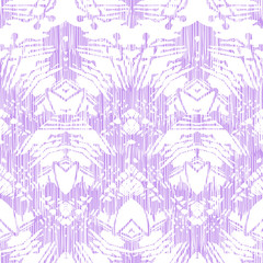 Hand painted pattern with damask and ikat motifs