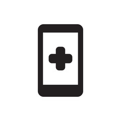 Fototapeta premium hand on smartphone icon illustration