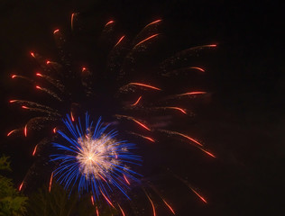 fireworks against a dark night sky