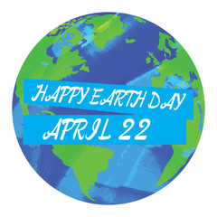 Colored Earth day graphic design, Vector illustration