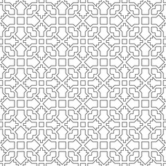Abstract seamless geometric black & white line pattern