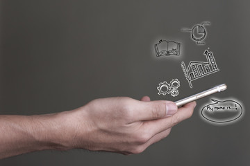 Fototapeta premium learning smartphone