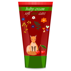 Fototapeta premium Baby cream tube with kids design