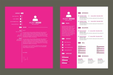 CV Rerume Pink Template Vector Resource
