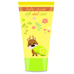 Baby cream tube with kids design
