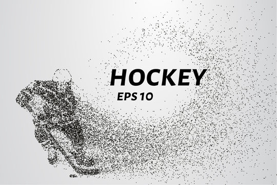 Hockey from the particles. Hockey consists of circles and points. Vector illustration
