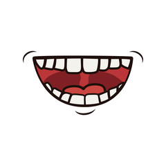Mouth laughing cartoon icon vector illustration graphic design