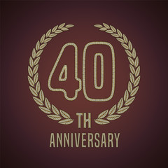 Obraz premium 40 years anniversary vector icon, logo