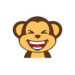 Cute monkey cartoon icon vector illustration graphic design