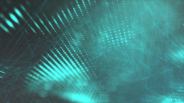 Abstrakter Hintergrund Partikel bewegen sich in Wellen