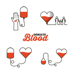 donate blood concept related icons over white background. colorful design. vector illustration