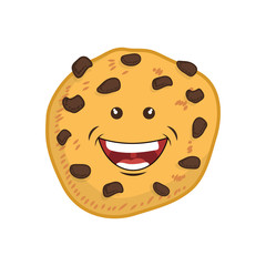 Fototapeta premium Funny cookie cartoon icon vector illustration graphic design