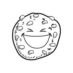 Funny cookie cartoon icon vector illustration graphic design