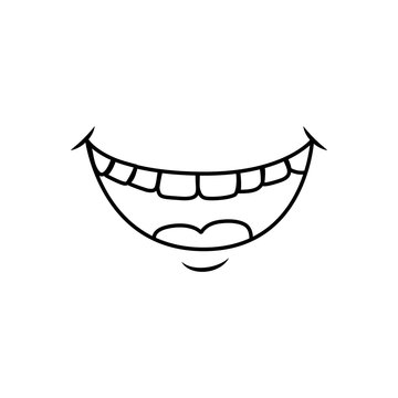 Mouth laughing cartoon icon vector illustration graphic design