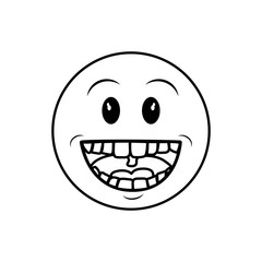 Funny emoticon cartoon icon vector illustration graphic design