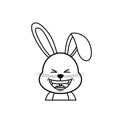 Cute rabbit cartoon icon vector illustration graphic design