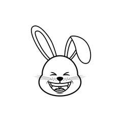 Cute rabbit cartoon icon vector illustration graphic design