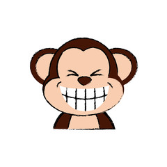 Cute monkey cartoon icon vector illustration graphic design