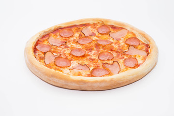 pizza, delicious, cheese, ham, ketchup, Italian, appetizing,   for beer