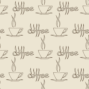 Fototapeta Coffee Cups Seamless Pattern