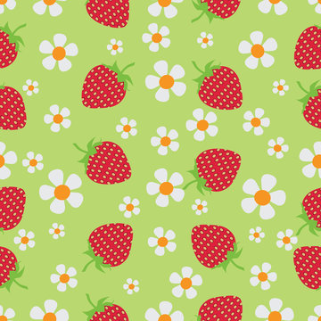 Strawberry meadow. Berries and flowers.  pattern. Natural product. An environmentally friendly product. Design for ECO-labels. Farmers market, chefs, cooks. 