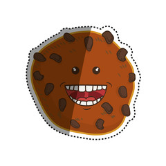 Funny cookie cartoon icon vector illustration graphic design