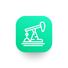 Oil pump icon in linear style
