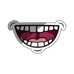 Mouth laughing cartoon icon vector illustration graphic design