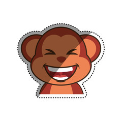 Cute monkey cartoon icon vector illustration graphic design