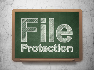 Privacy concept: File Protection on chalkboard background