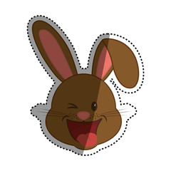Fototapeta premium Cute rabbit cartoon icon vector illustration graphic design