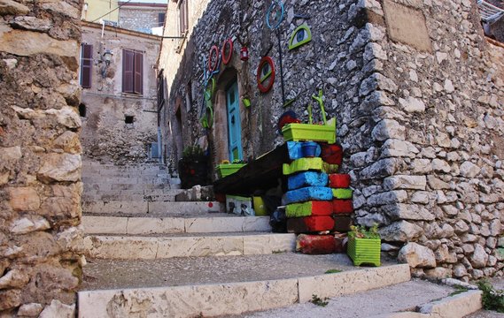 Detail of the city of Sant'Oreste, Italy