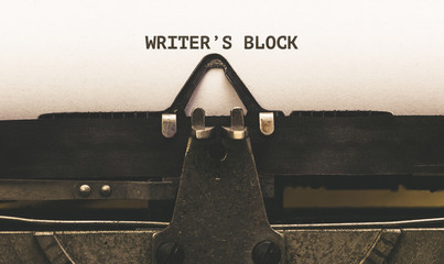 Writers Block, Text on paper in vintage type writer from 1920s