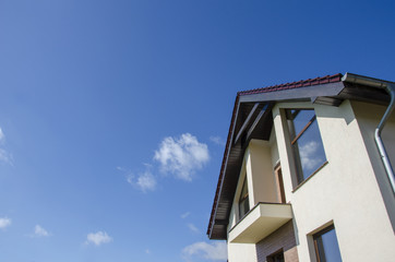 A home on the sky background