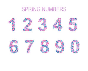 Spring numbers made of petals.