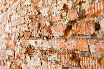 Wall of old bricks, brick background